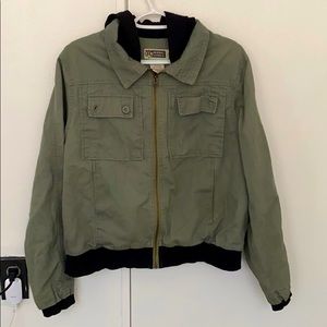 Navy green jacket with hoodie